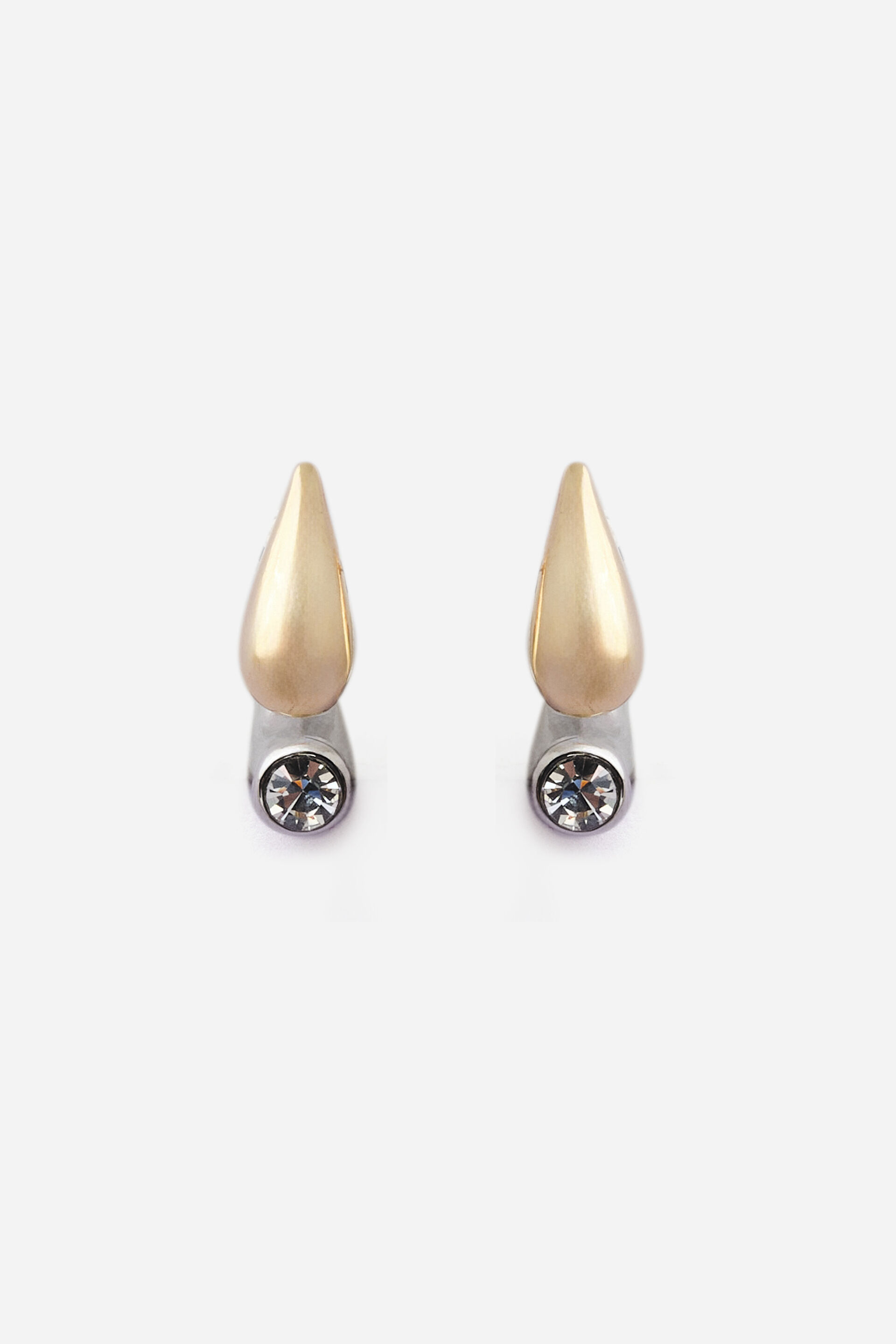Dual-Tone Drop Stud Earrings, , image 1